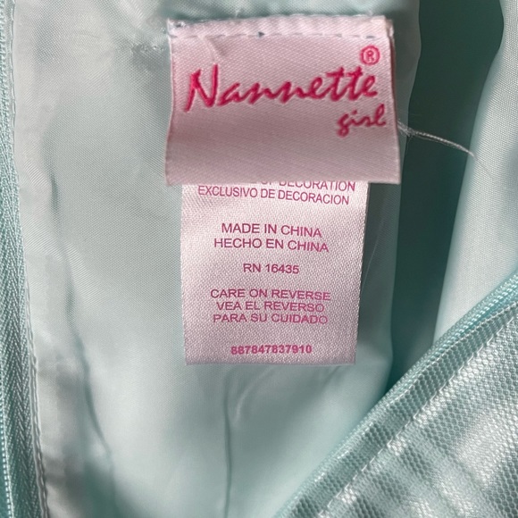 Nanette - soft mint colored dress for girls. - Picture 12 of 13
